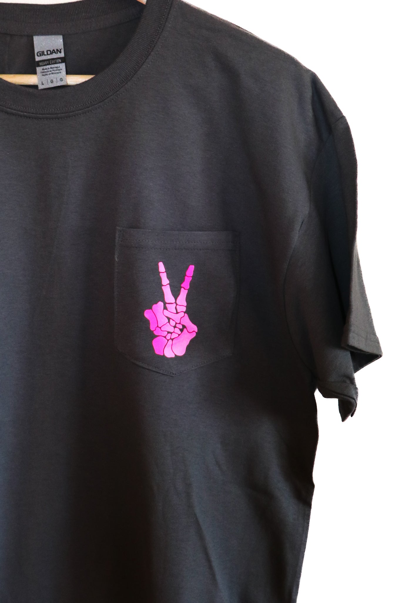 Skeleton Peace Pocket Tee