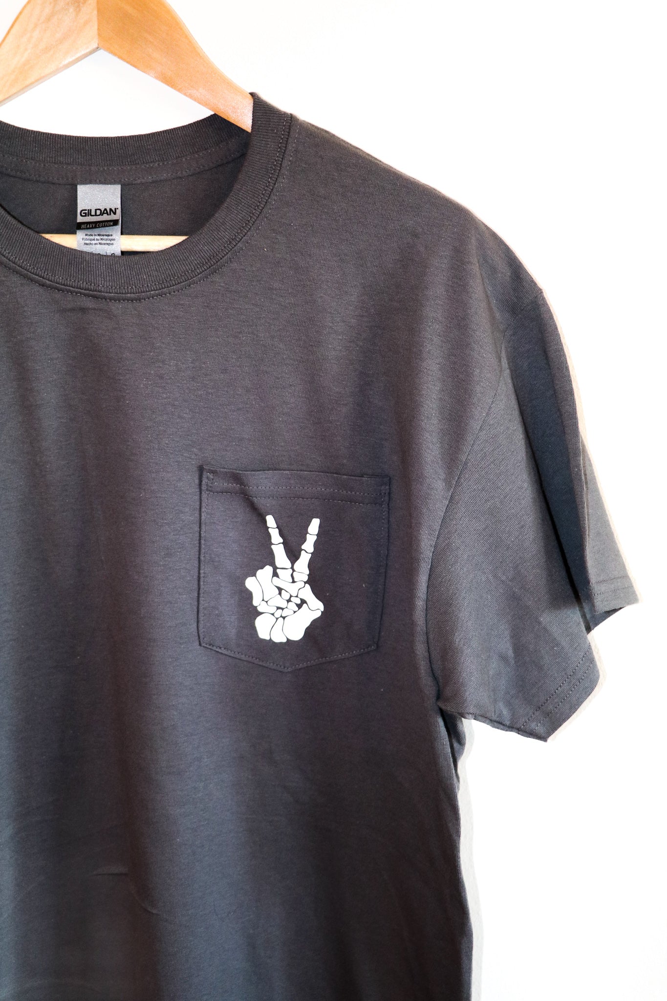 Skeleton Peace Pocket Tee