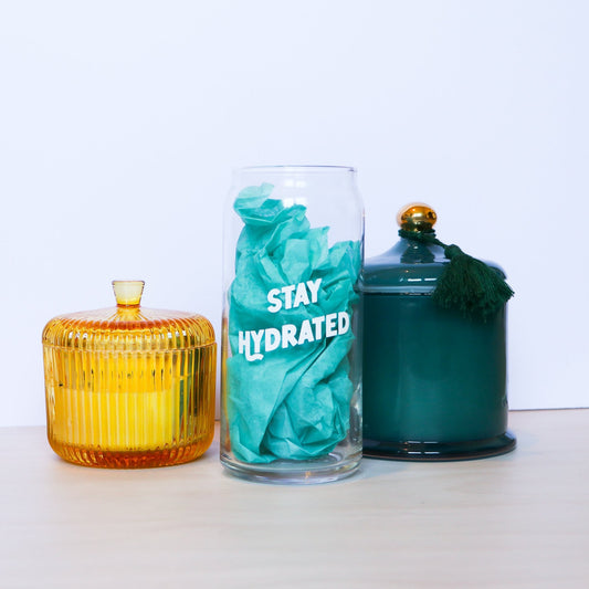 Stay Hydrated Beer Can Glass