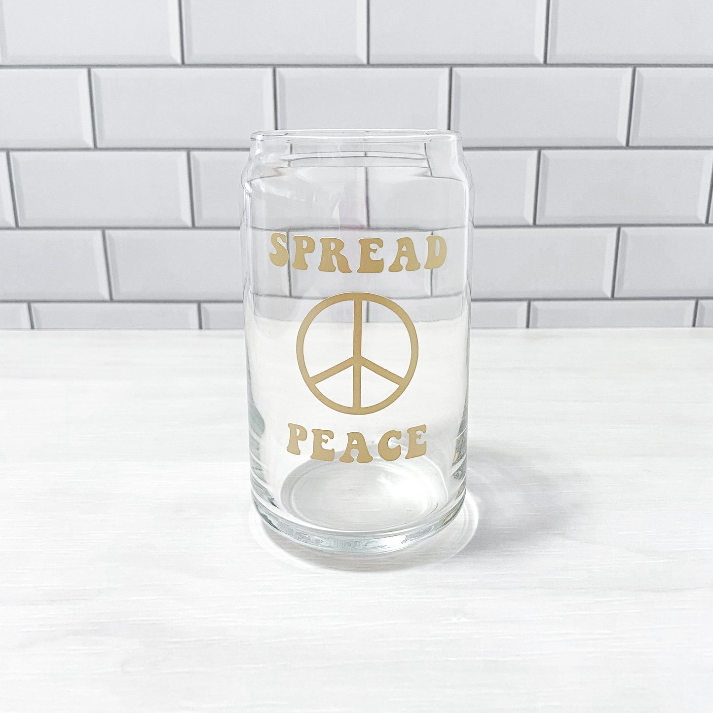 Spread Peace Beer Can Glass