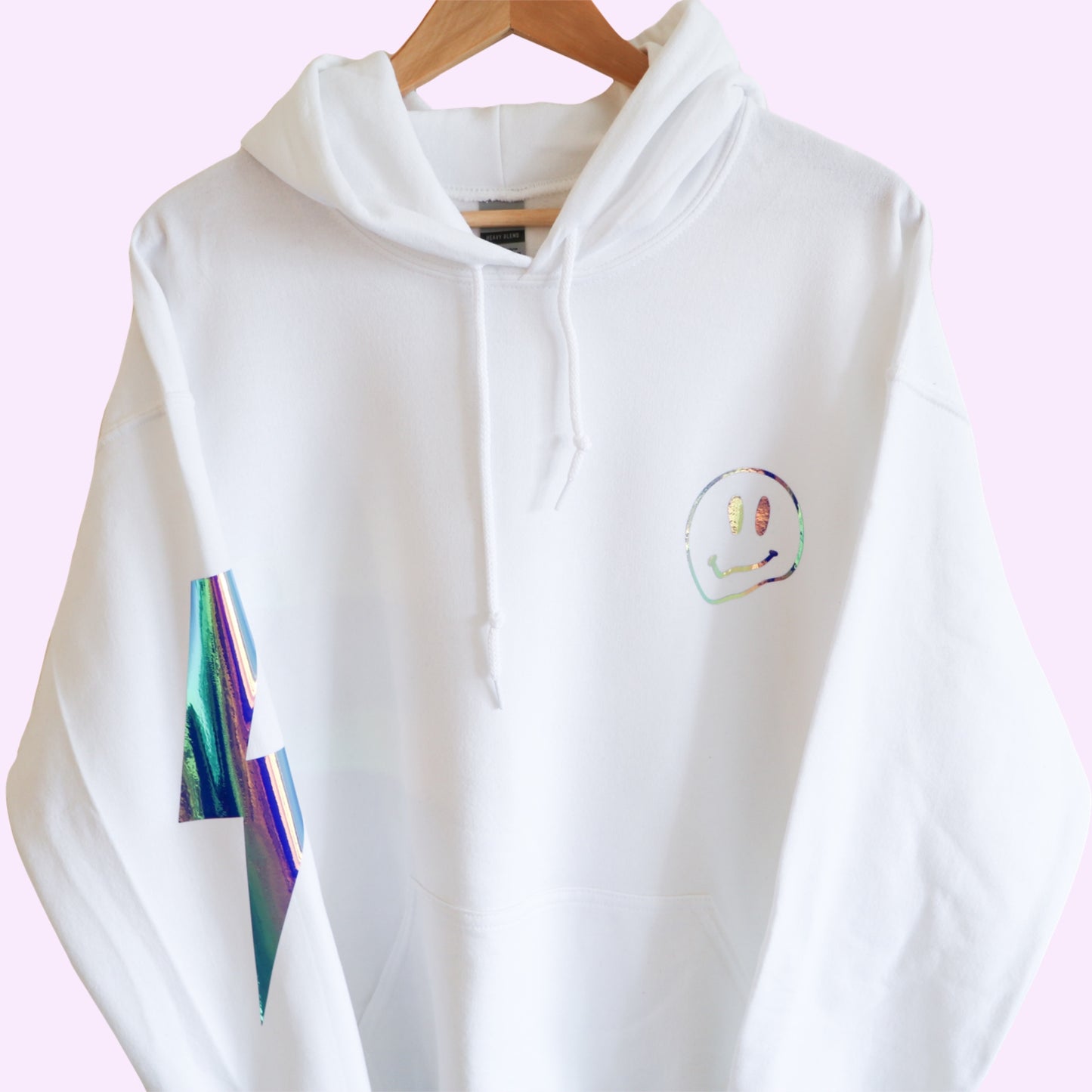 Holographic Lightning Smiley Hoodie