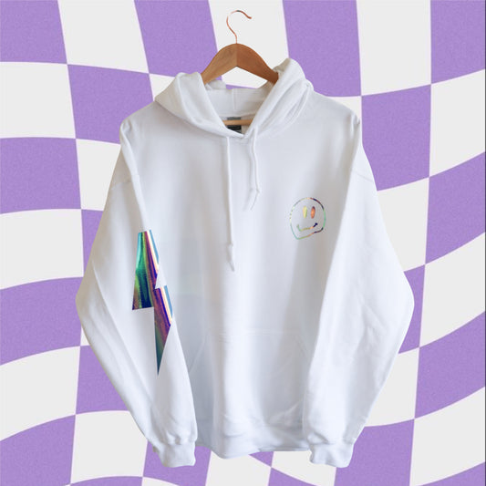 Holographic Lightning Smiley Hoodie