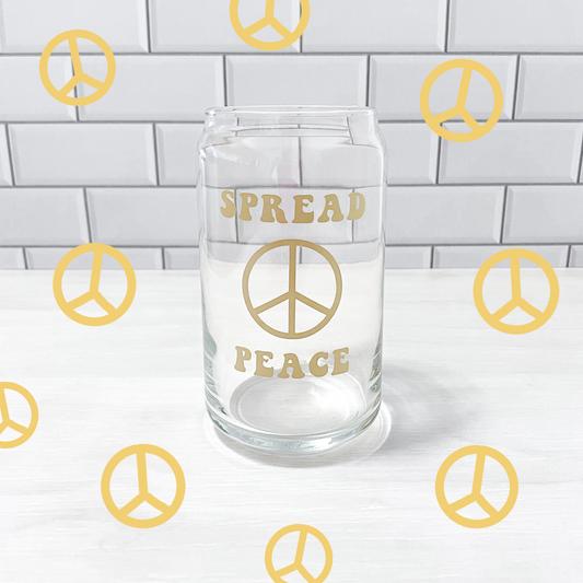 Spread Peace Beer Can Glass