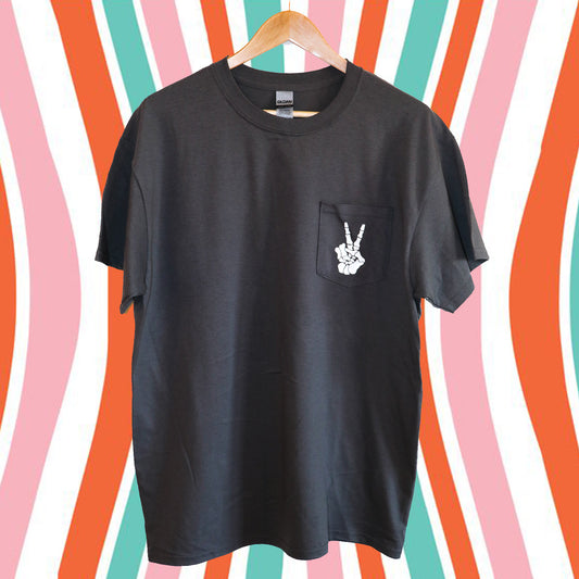 Skeleton Peace Pocket Tee