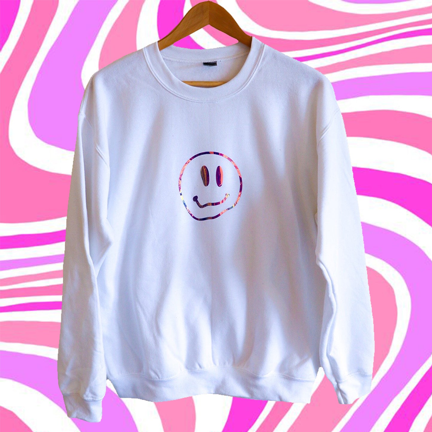 Holographic Warped Smiley Crewneck